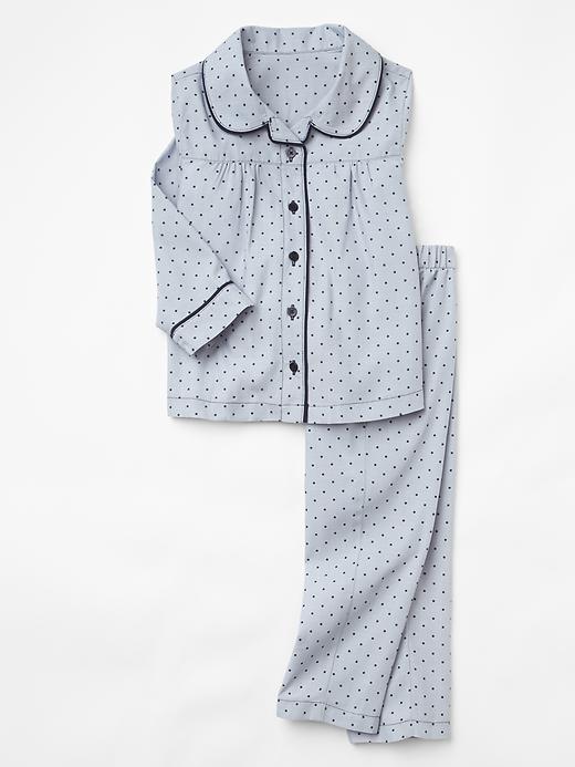View large product image 1 of 1. Classic dot chambray PJ set