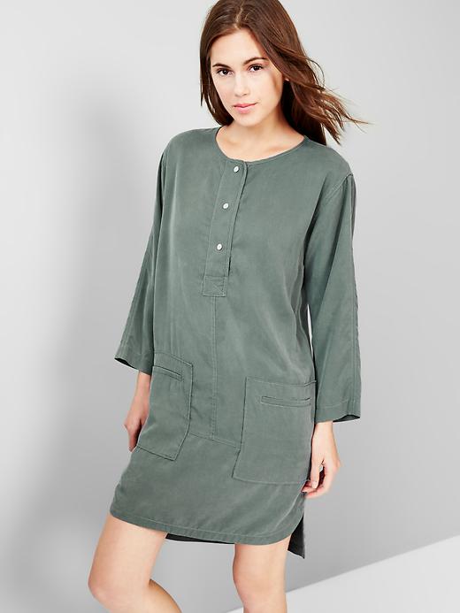 Image number 1 showing, TENCEL&#153 shirttail dress