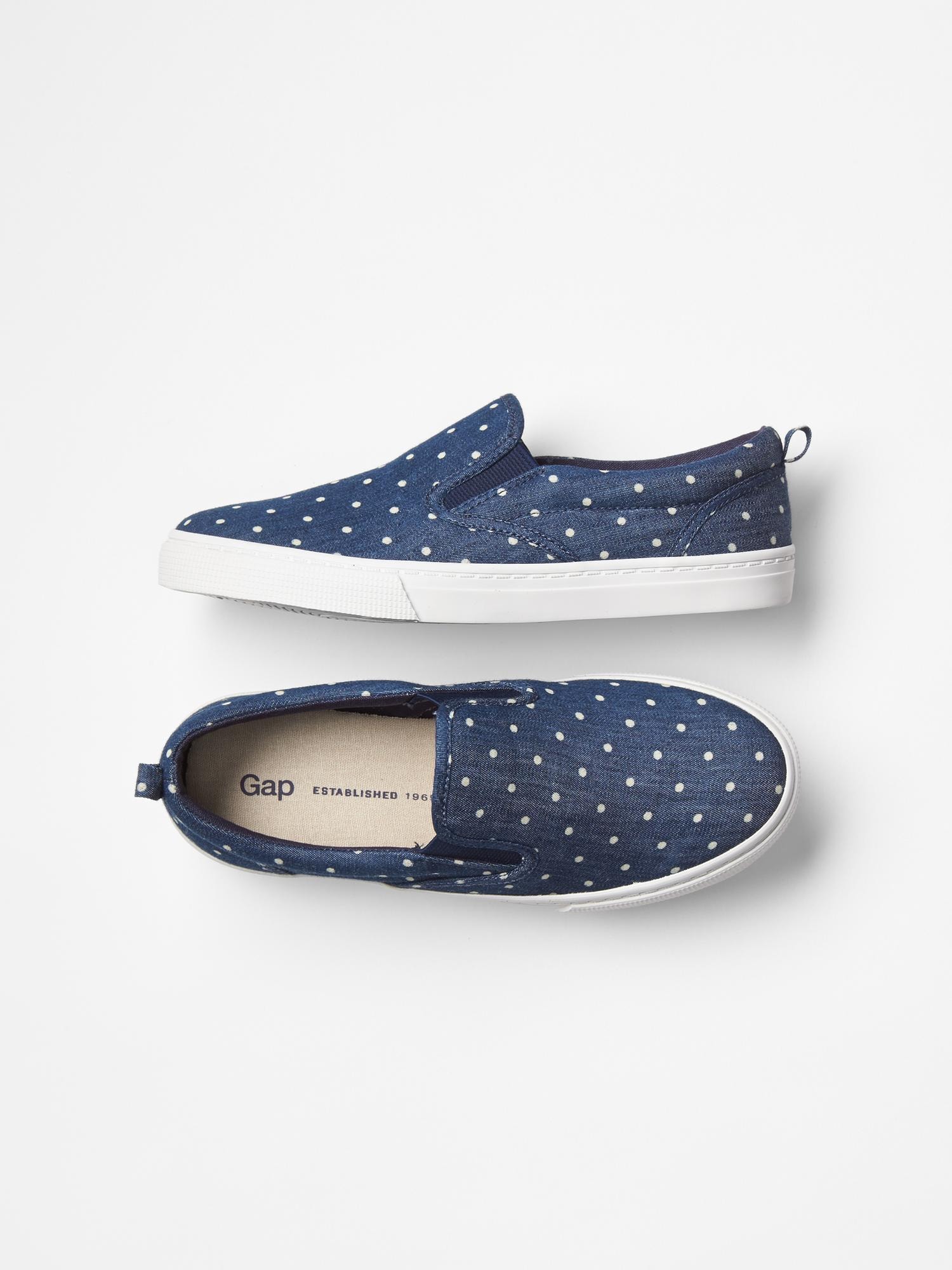 Polka dot slip on sneakers online