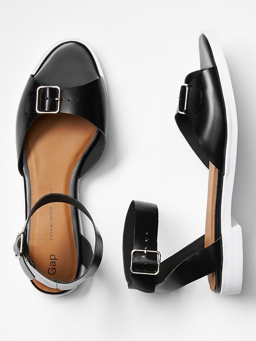 Image number 2 showing, Leather buckle sandals