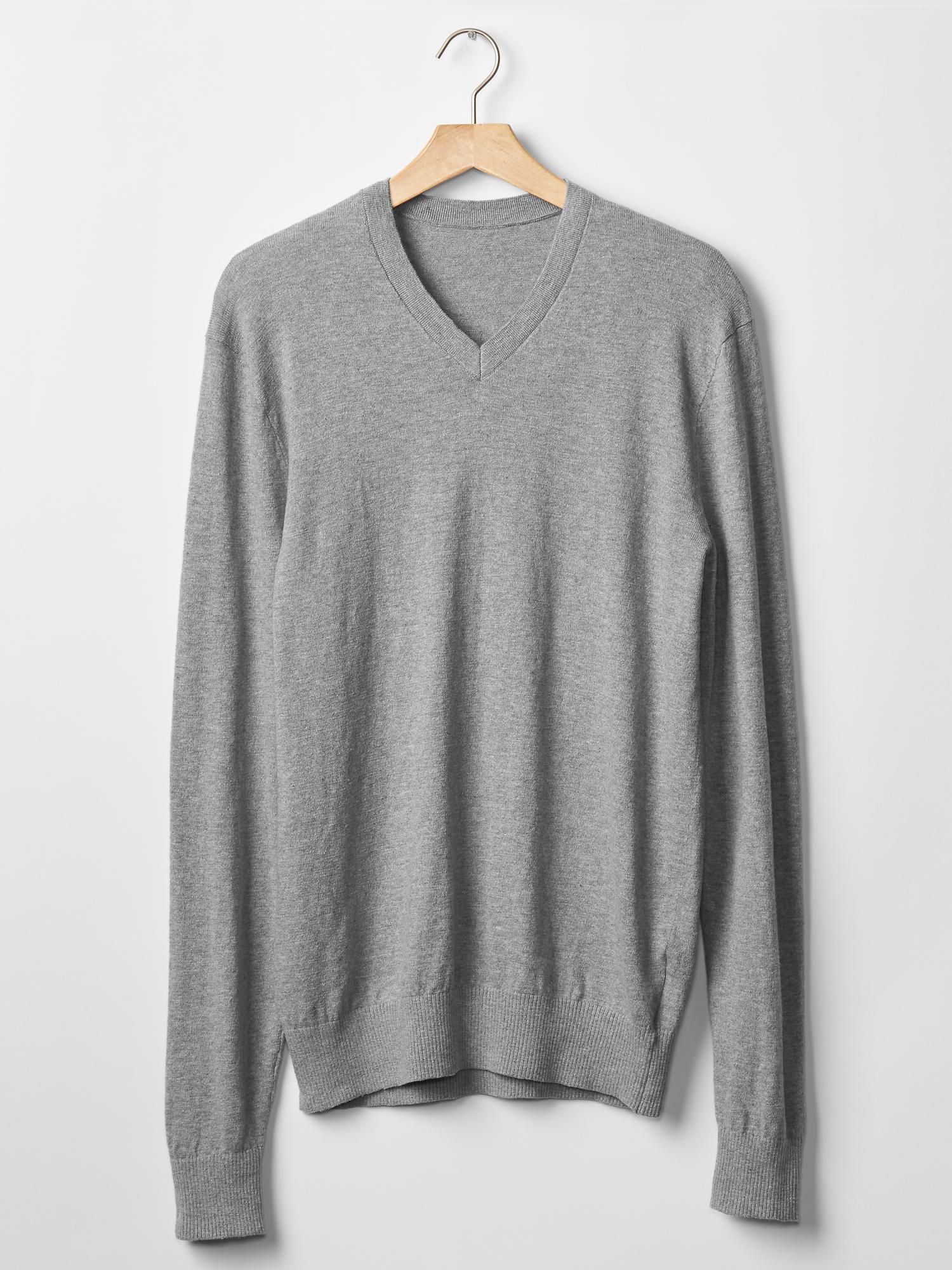 Cotton slub V-neck sweater | Gap