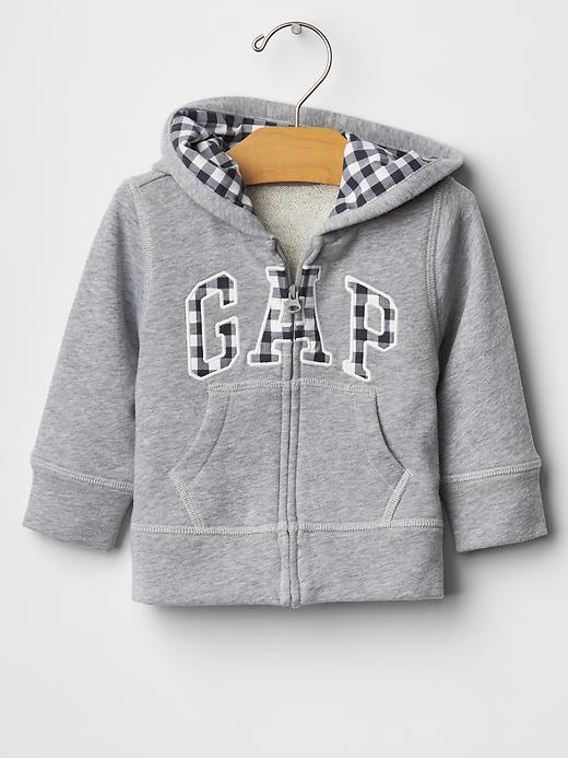View large product image 1 of 1. Gingham logo hoodie