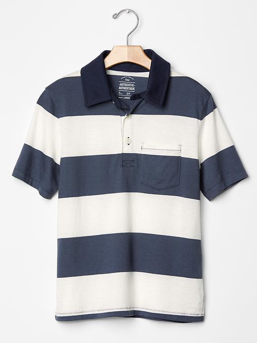 View large product image 1 of 1. Stripe jersey polo