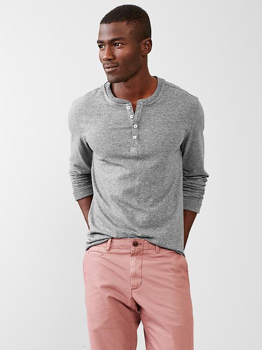View large product image 1 of 1. Marled solid henley