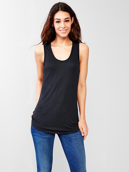 View large product image 1 of 1. Fluid shirttail tank