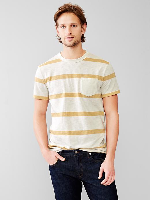 Image number 1 showing, Marled single stripe pocket t-shirt