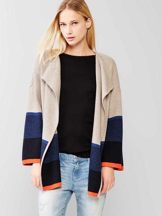 Image number 1 showing, Colorblock sweater coat
