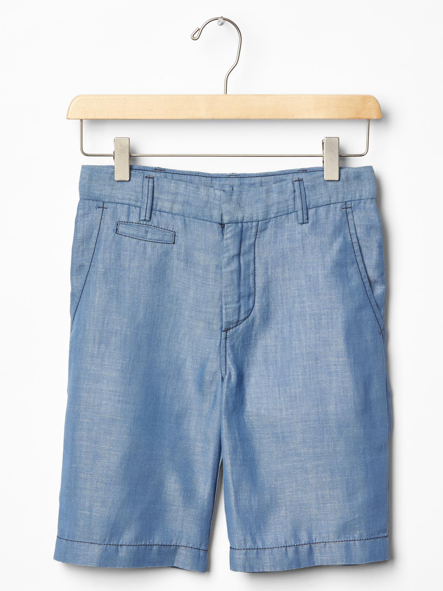 Kids Chambray Linen Shorts | Gap