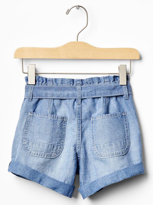 Image number 2 showing, Linen-blend paperbag shorts
