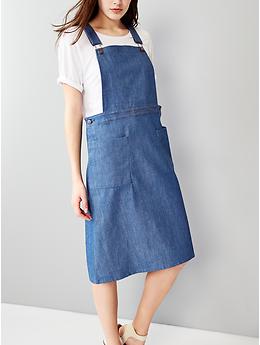 Gap denim hot sale overall dress