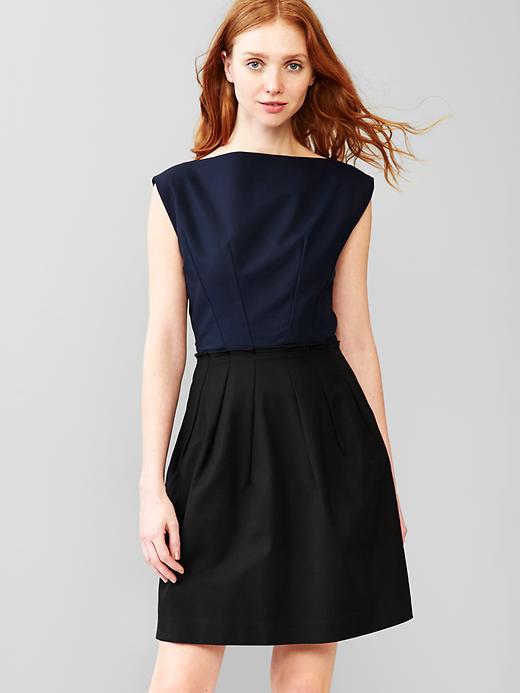 Image number 1 showing, Colorblock fit & flare dress