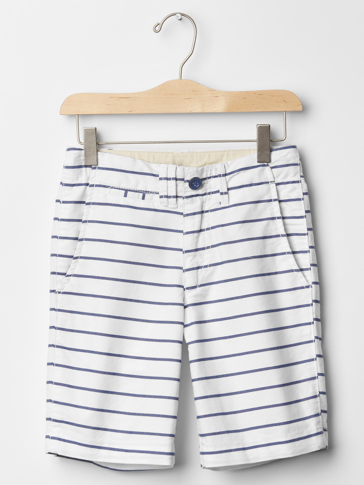 Stripe oxford flat front shorts | Gap