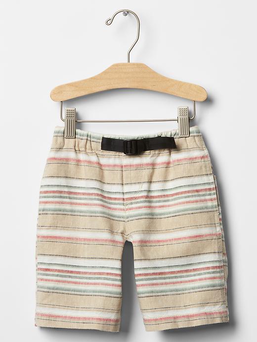Image number 1 showing, Stripe linen-cotton trekking shorts