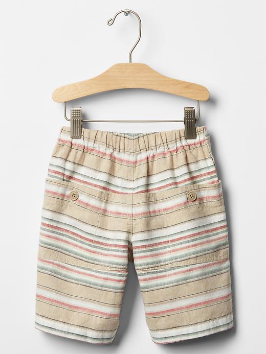 Image number 2 showing, Stripe linen-cotton trekking shorts
