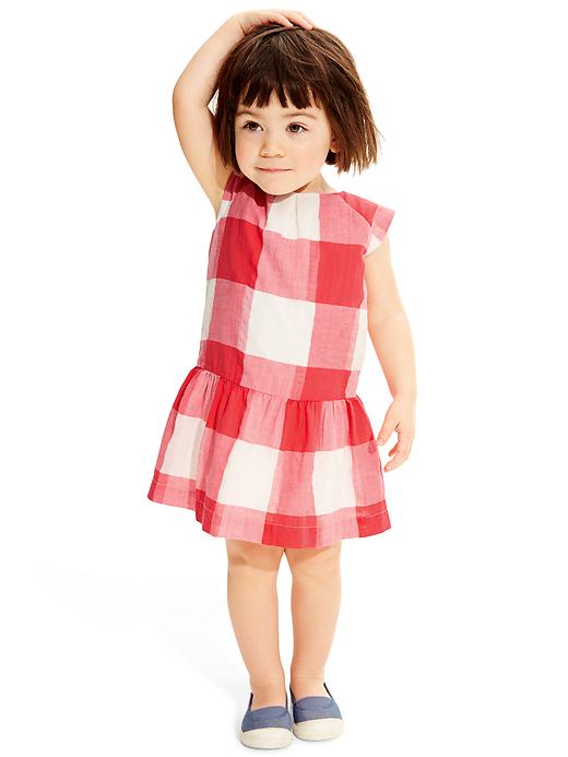 Image number 3 showing, Checkered drop-waist dress