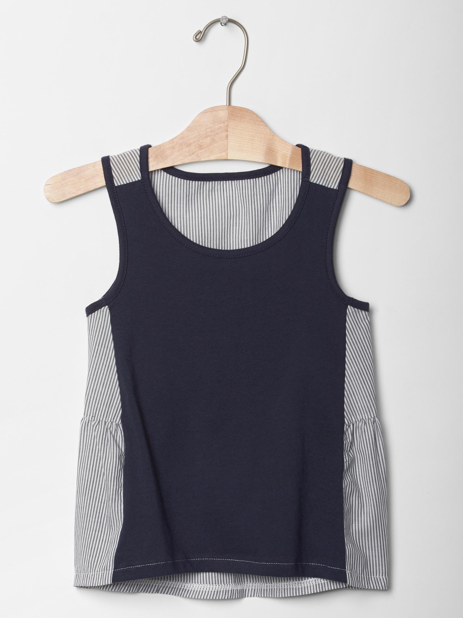 Stripe mix-fabric tank | Gap