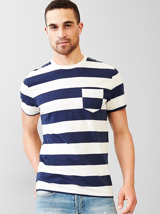 Slub stripe pocket t-shirt | Gap