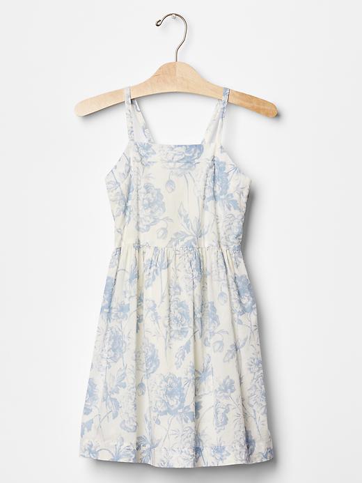 View large product image 1 of 1. Floral cross-back fit & flare dress