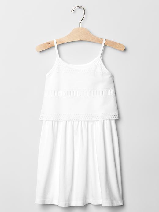 Image number 1 showing, Layered eyelet tank dress