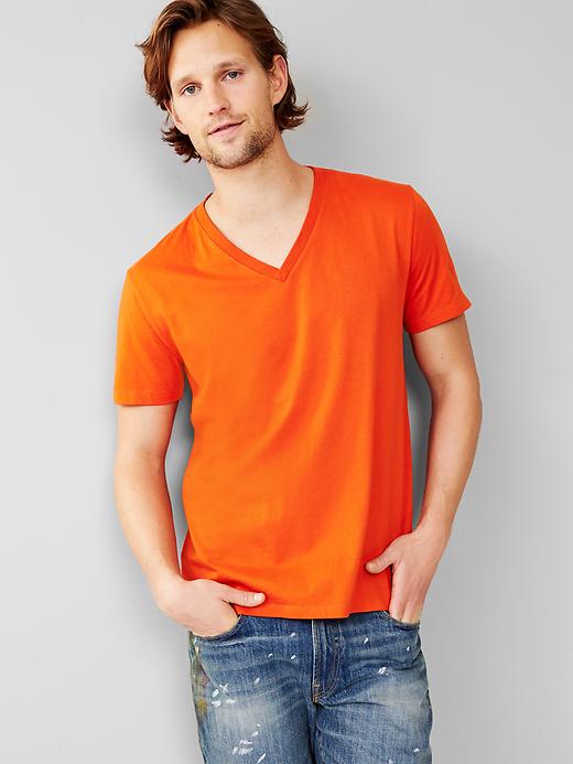 View large product image 1 of 1. Essential deep V-neck t-shirt