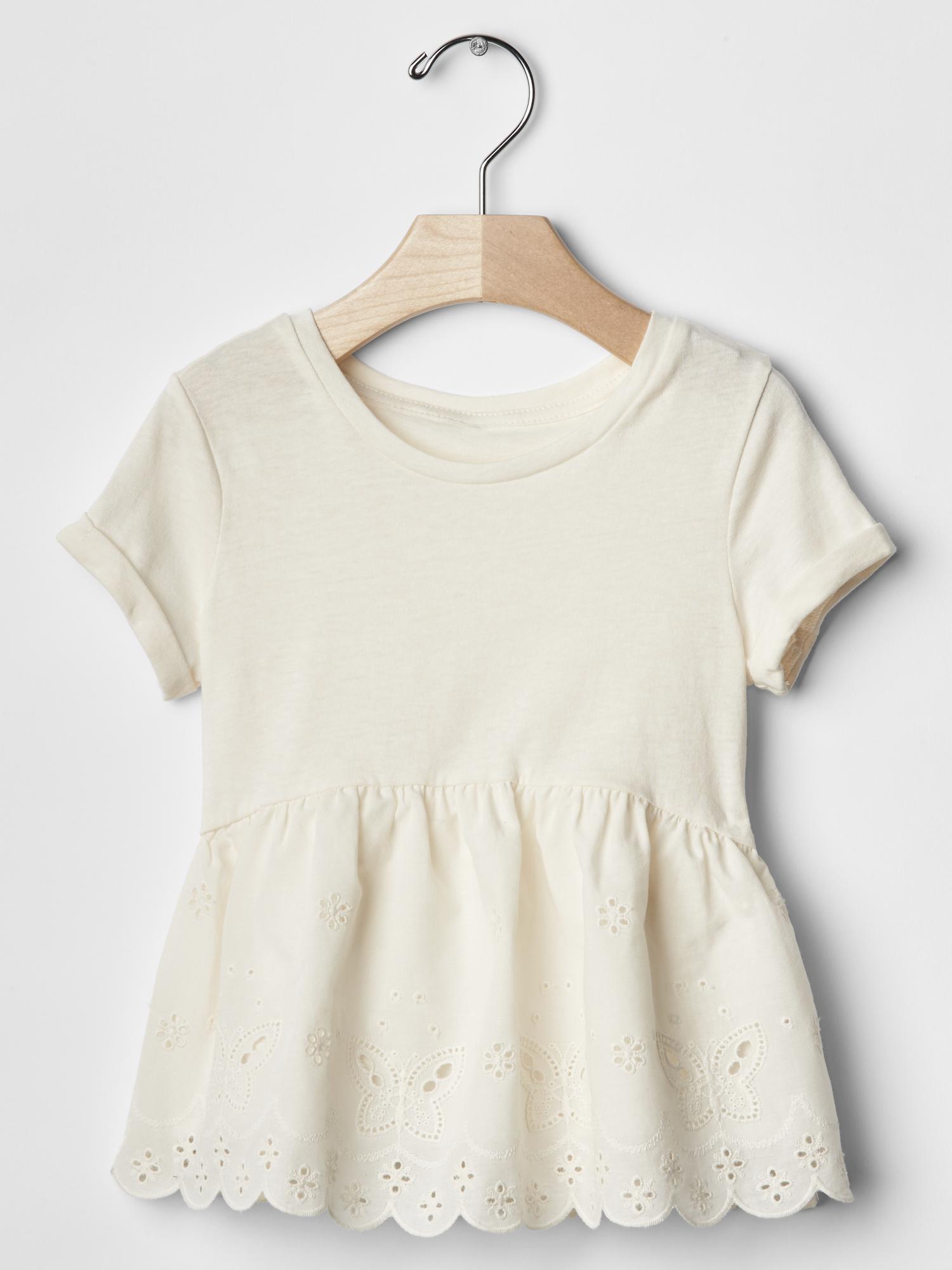 Embroidered Lace Peplum Top | Gap