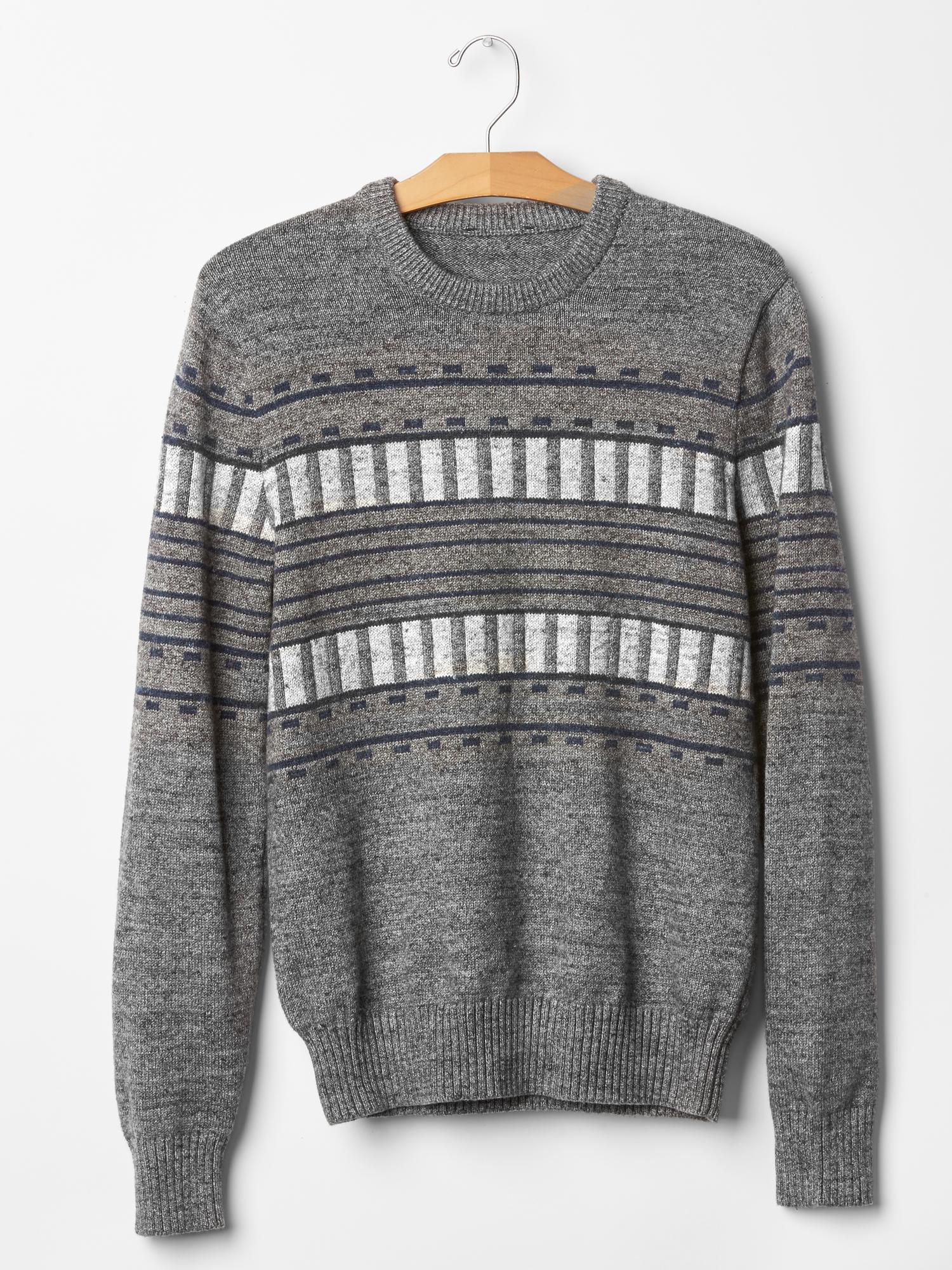 Geo pattern crew sweater | Gap