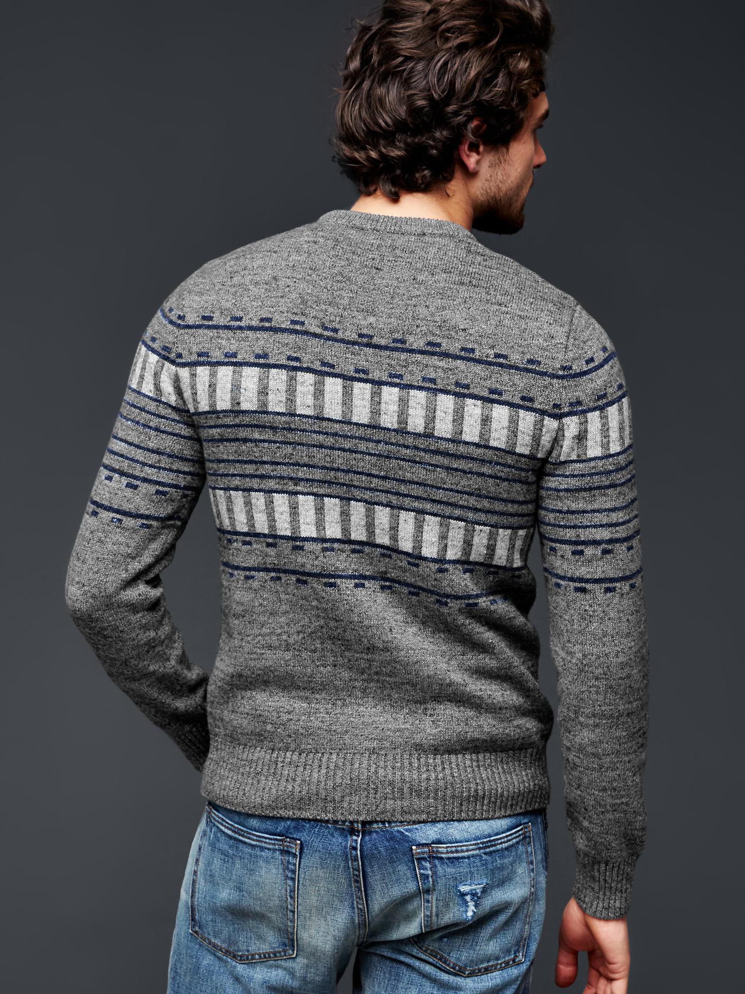 Geo pattern crew sweater | Gap