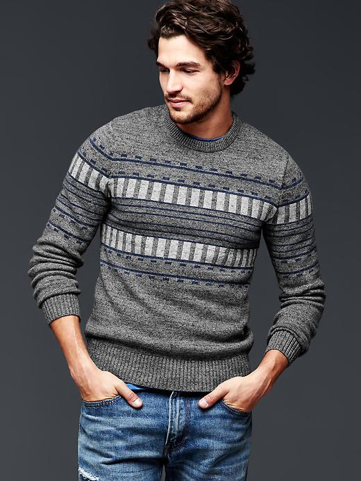 Geo pattern crew sweater | Gap