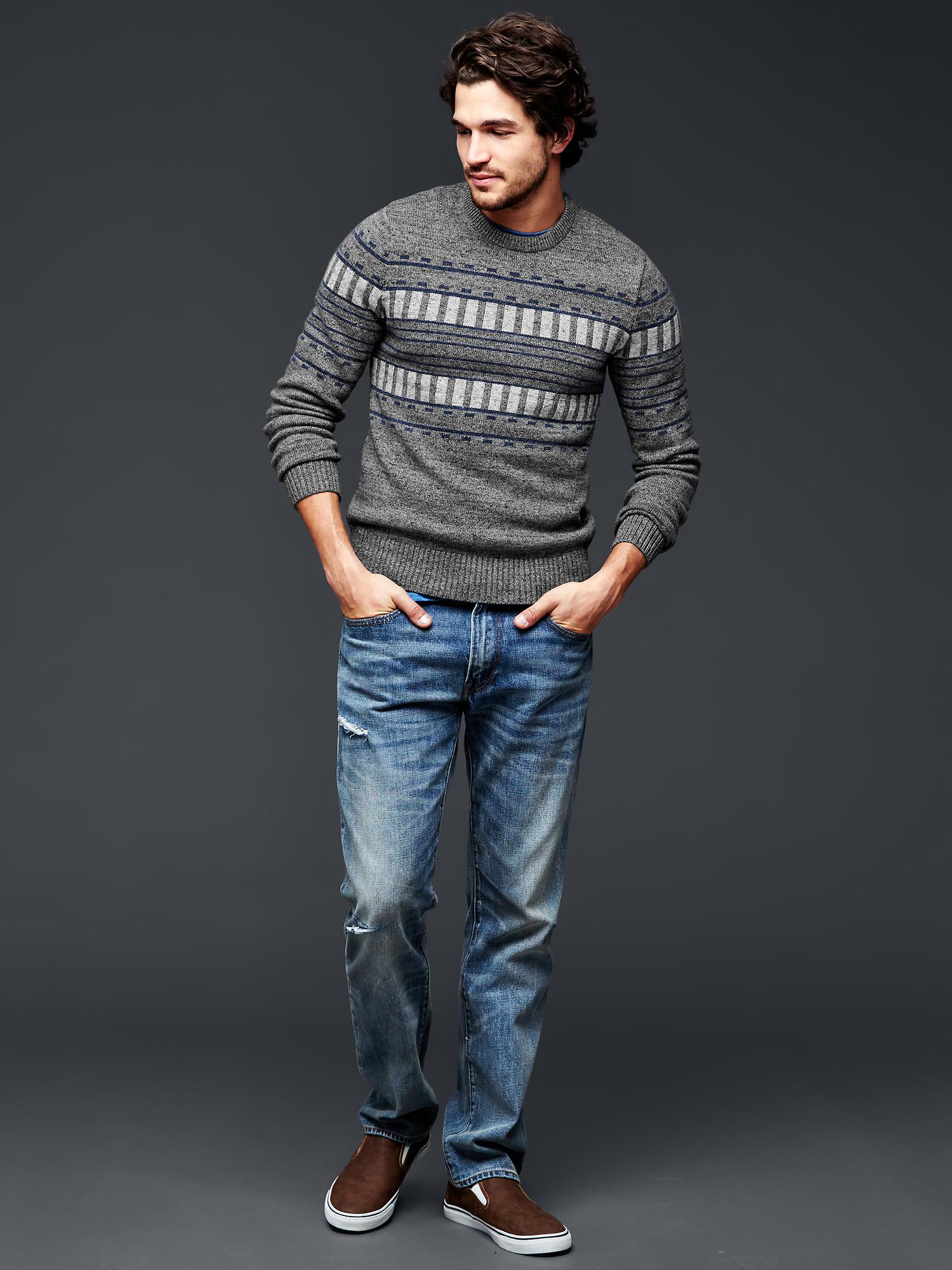 Geo pattern crew sweater | Gap