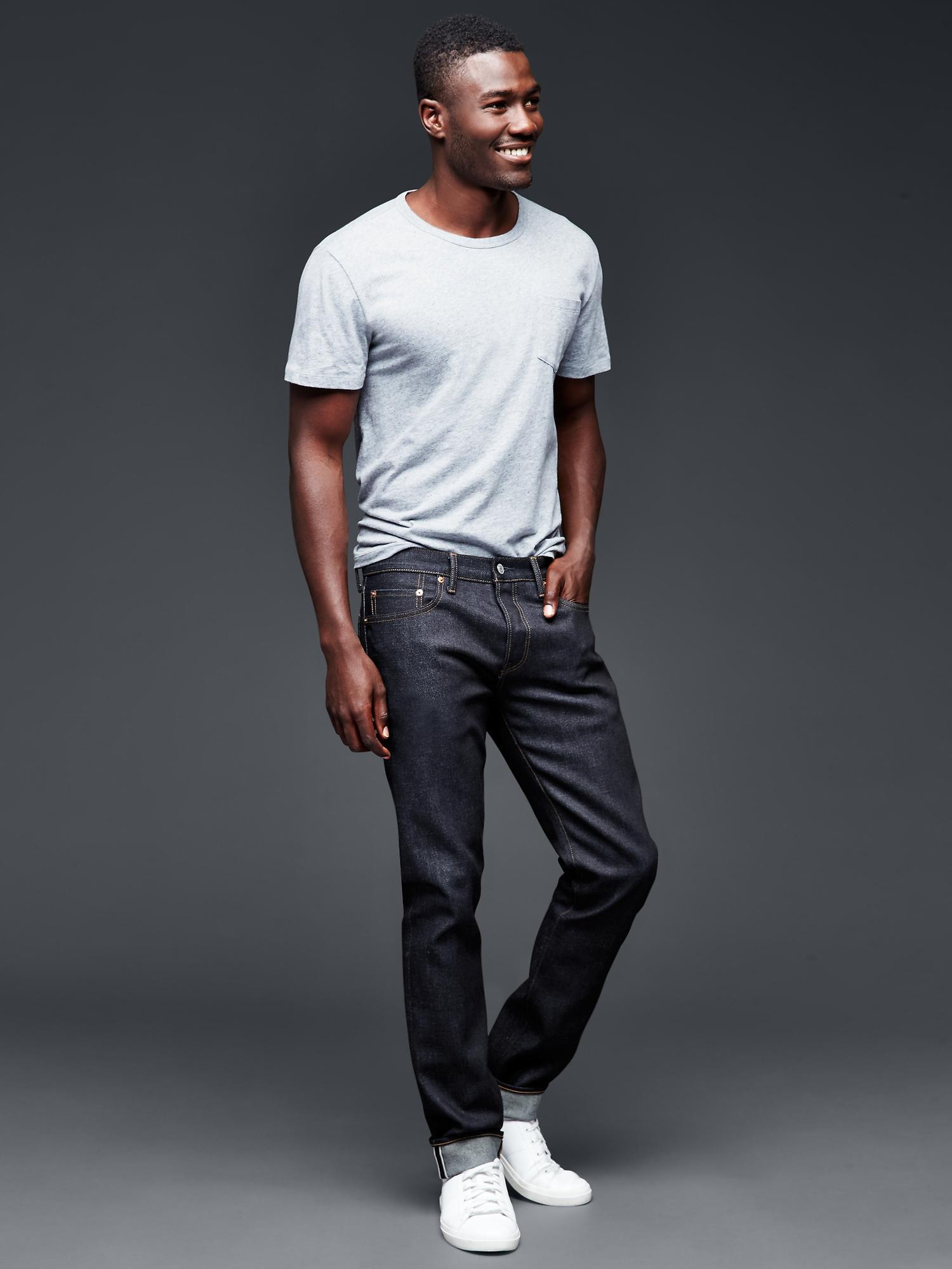 Selvedge skinny fit jeans (stretch) | Gap