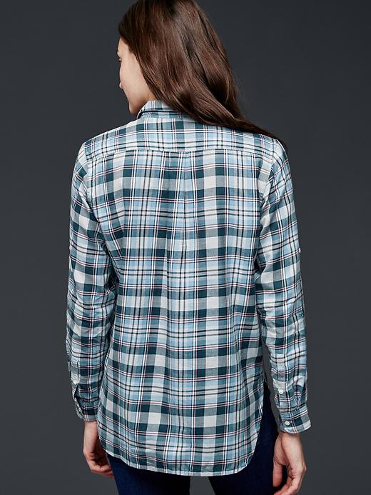 Image number 2 showing, Roll-sleeve plaid henley