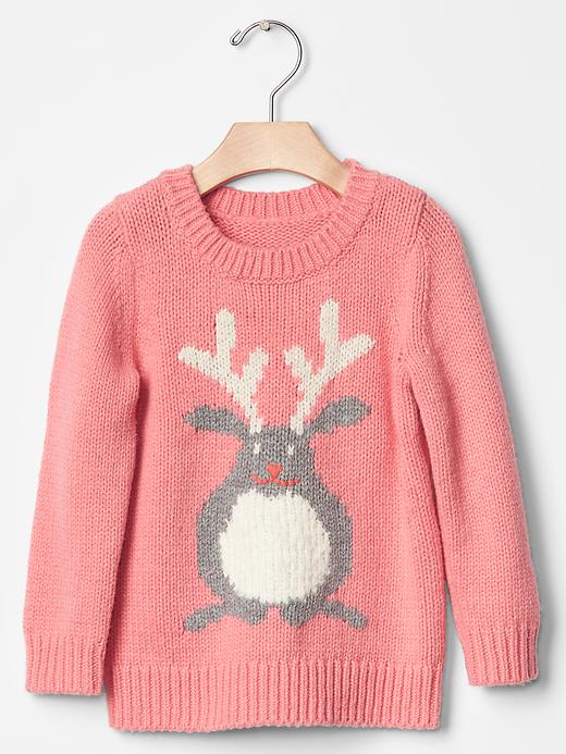 Image number 1 showing, Intarsia reindeer sweater