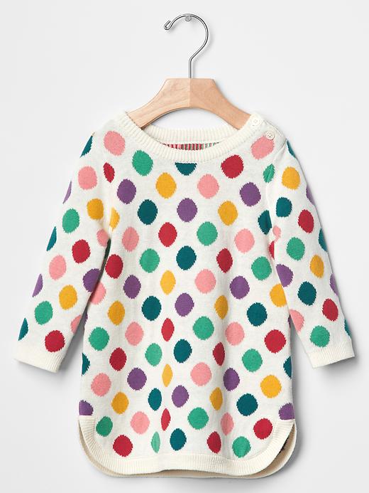 Image number 1 showing, Multi-dot sweater dress