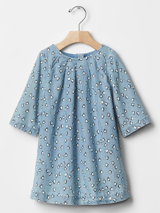 Image number 1 showing, Penguin pintuck chambray dress