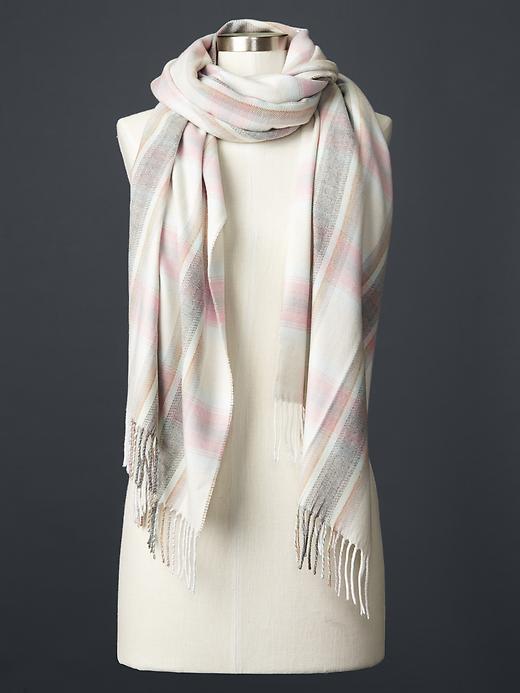 View large product image 1 of 1. Cozy windowpane plaid scarf