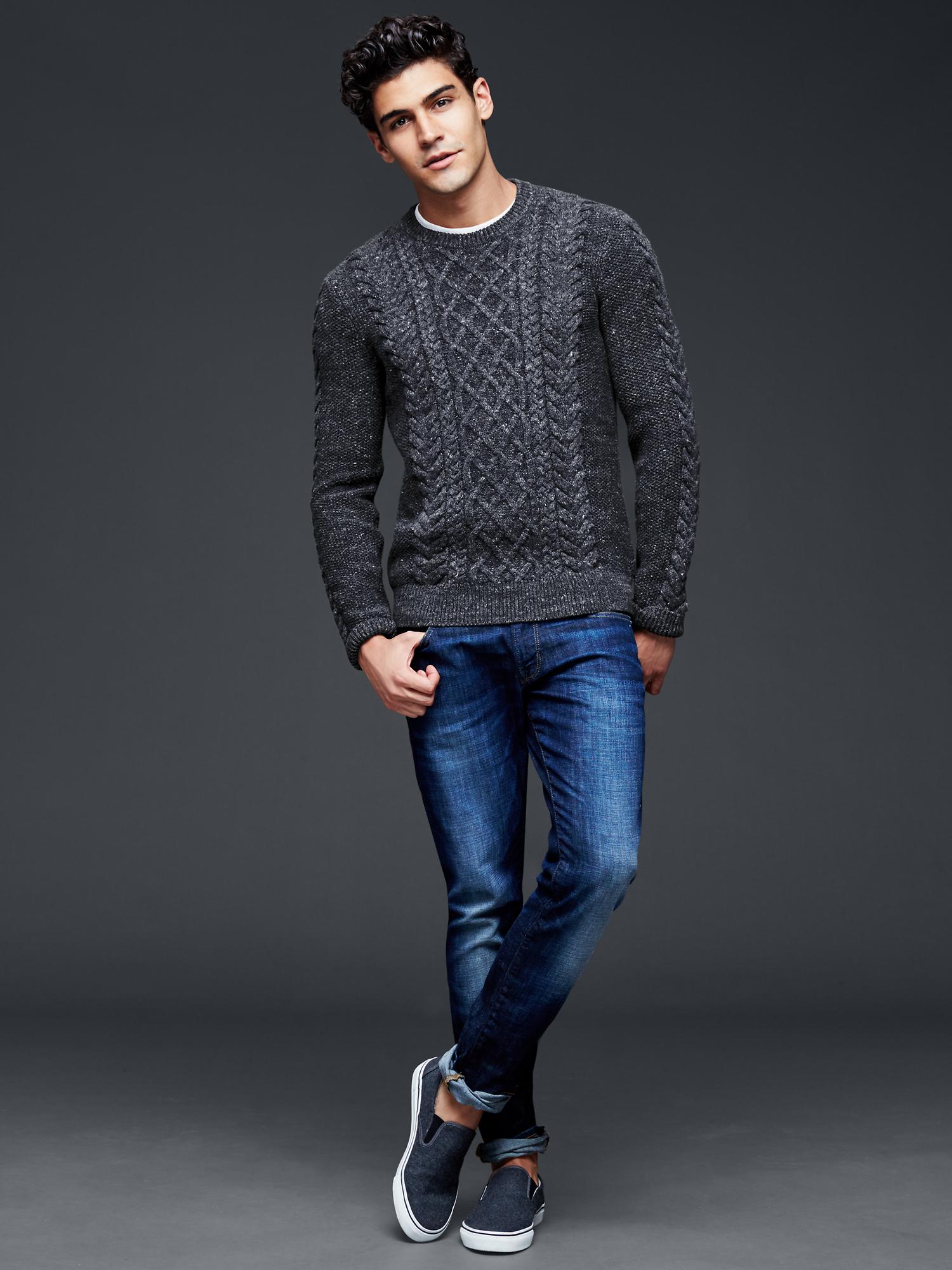 Marled cable knit sweater | Gap