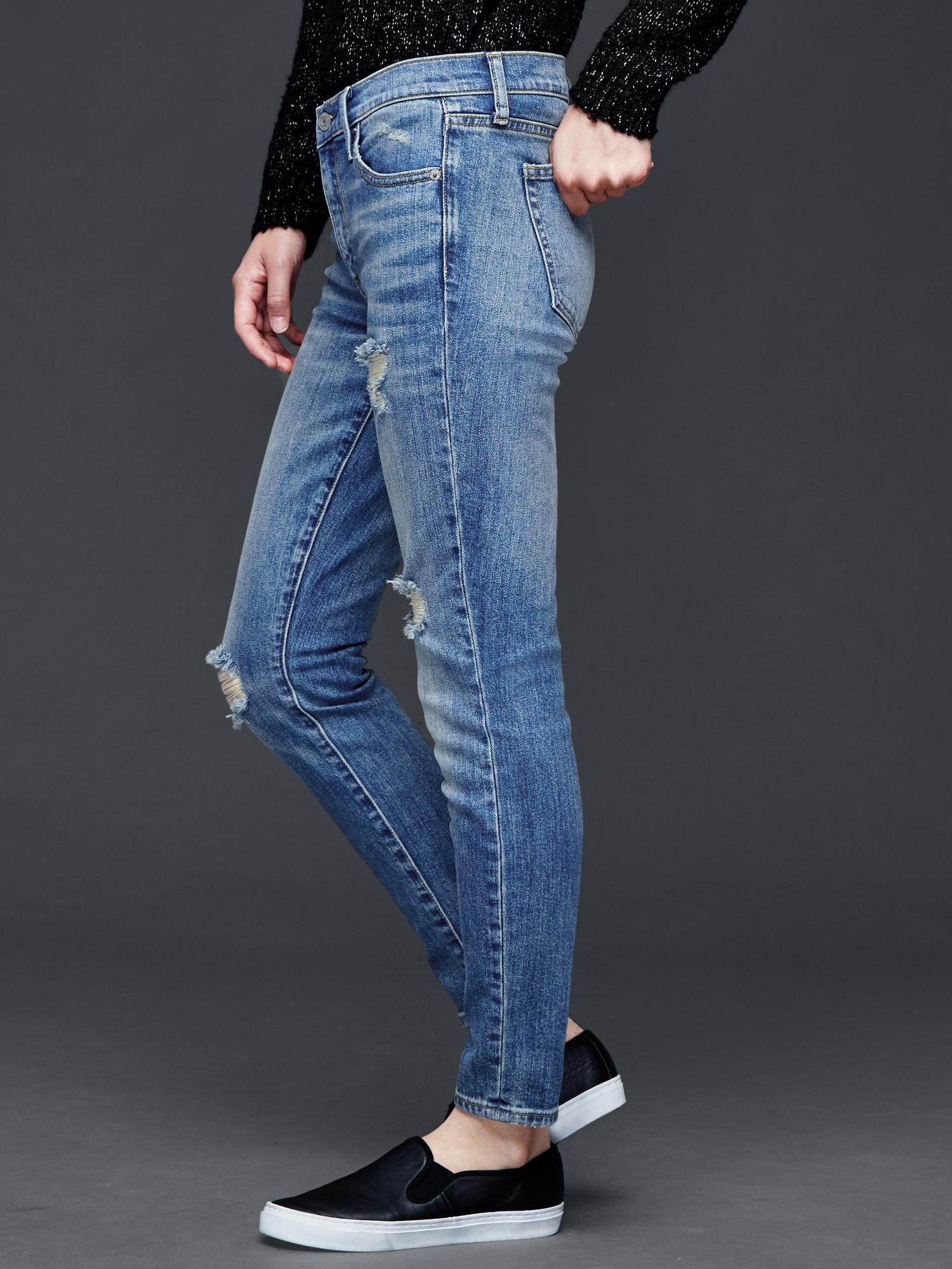 AUTHENTIC 1969 destructed true skinny jeans | Gap