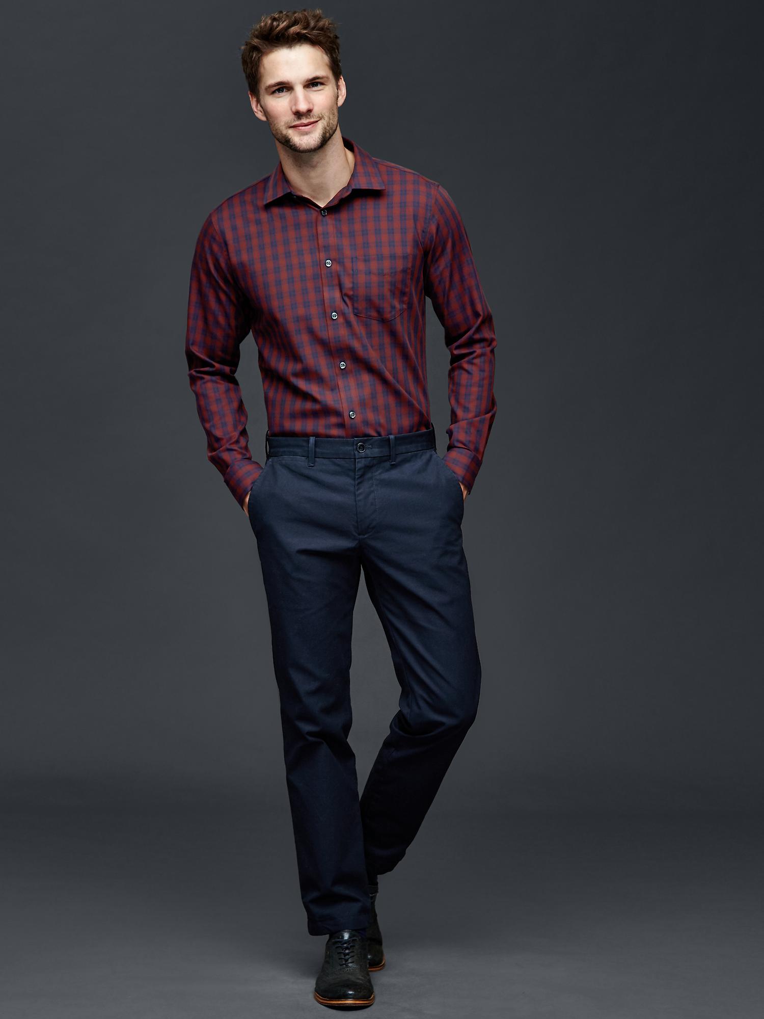 Blue Dress Pants with Red and Navy T-shirt Outfits For Men (6 ideas &  outfits) | Lookastic