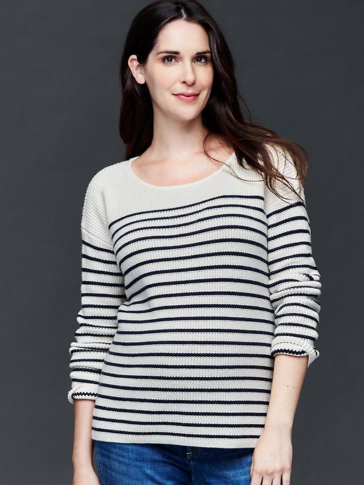 Image number 1 showing, Brooklyn stripe scoop sweater