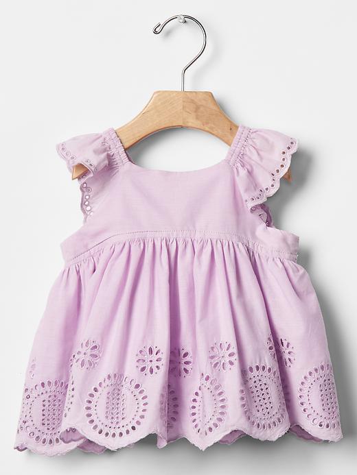 Gap eyelet flutter dress best sale