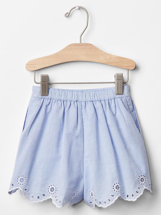 Image number 2 showing, Scallop eyelet culotte shorts