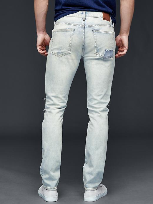 Image number 2 showing, Patchwork skinny fit jeans (stretch)