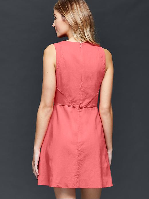 Image number 2 showing, Linen-cotton fit & flare dress