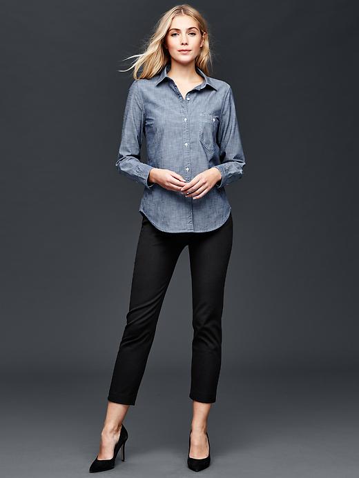 Image number 3 showing, Fitted boyfriend chambray shirt