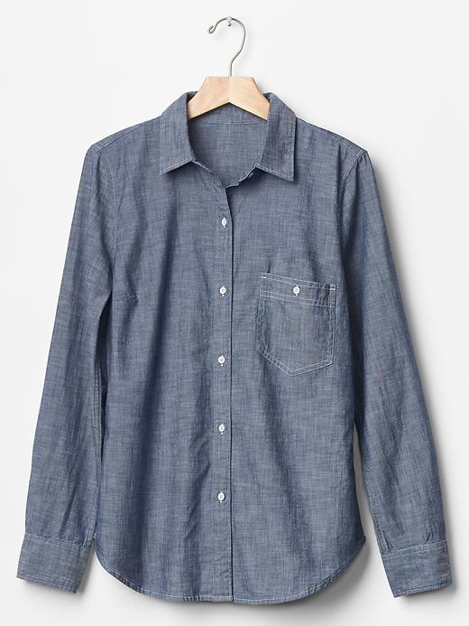 Image number 5 showing, Fitted boyfriend chambray shirt