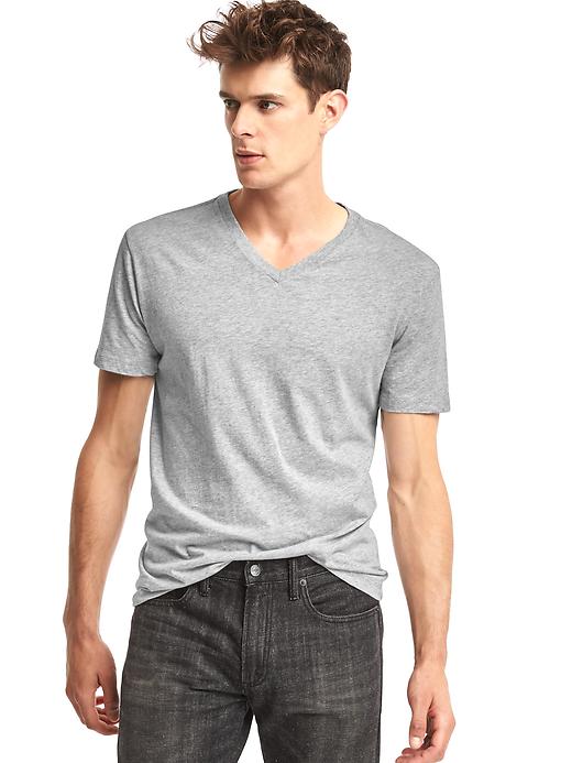 View large product image 1 of 1. Vintage wash V-neck t-shirt