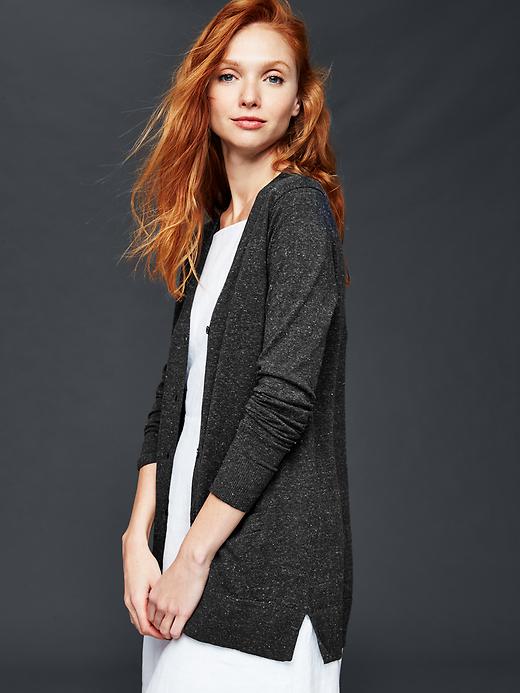 View large product image 1 of 1. Cotton essential V-neck cardigan