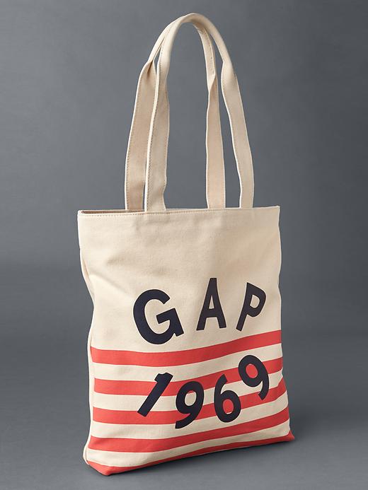 Image number 1 showing, Small logo stripe tote bag