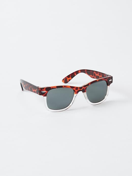 View large product image 1 of 1. Faux tortoise retro sunglasses