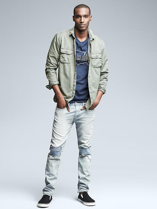 Image number 5 showing, Patchwork skinny fit jeans (stretch)